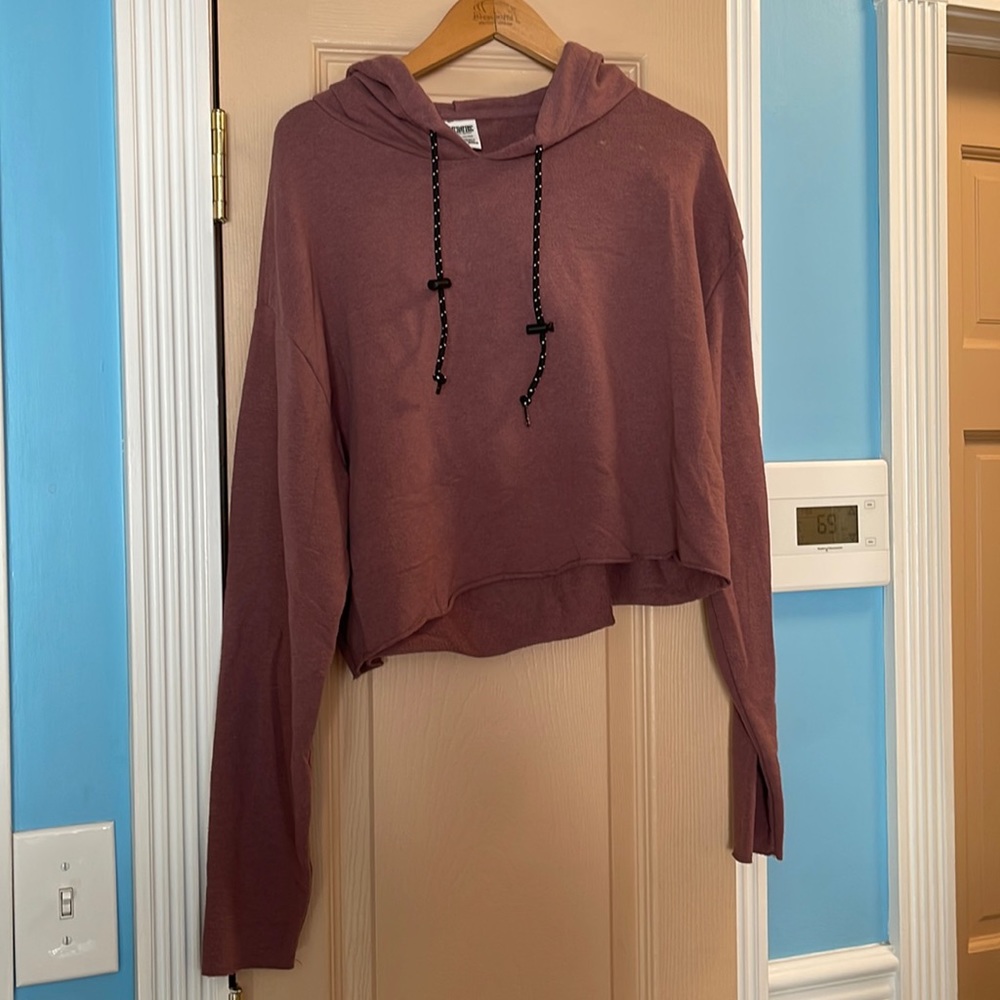 PINK Victoria’s Secret, Hooded Crop Top, Back Exposure